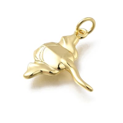 Dije colgante manta raya 19.5 mm baño oro / unidad