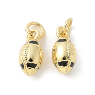 Dije colgante esmaltado balón futbol americano rugby baño oro / unidad