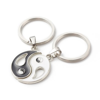 Llavero recuerdo souvenir parejas Yin Yang acero / set
