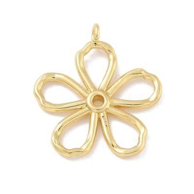 Maxi Dije colgante silueta flor 28.5 mm baño oro platino / unidad