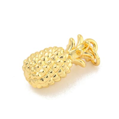 Dije colgante piña fruta 21 mm baño oro / unidad
