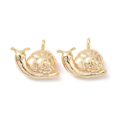 Dije colgante caracol terrestre 13.5 mm baño de oro / unidad