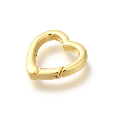 Broche corazón anillo cerrado con cierre resorte 15.5 mm baño oro / unidad