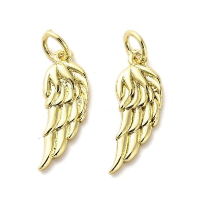 Dije colgante alas 19 mm baño de oro / unidad