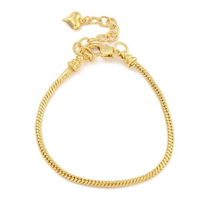 Base de pulsera estilo europeo ajustable baño de oro 18 K / unidad