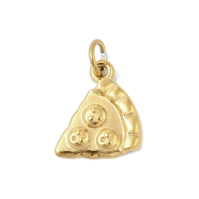 Dije colgante slice pizza 13.5 mm baño oro / unidad