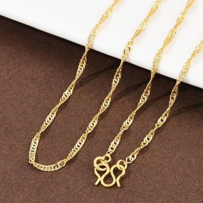 Cadena armada tejido singapur 1.7 mm baño oro / unidad