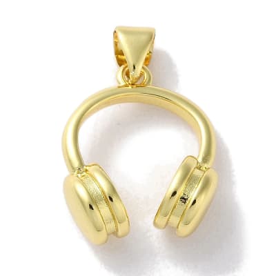 Dije colgante audífonos baño de oro / unidad