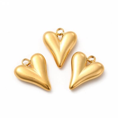 Dije colgante corazón 15x12 mm acero / unidad