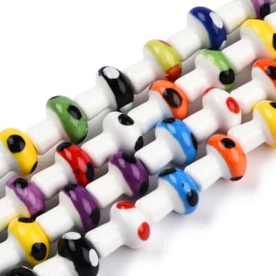 Pasador honguitos hongos multicolor porcelana / unidad