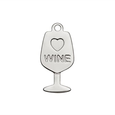 Dije colgante copa de vino 18 mm acero / unidad