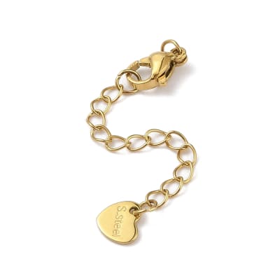 Cadena extensión alargador corazón con broche acero / unidad