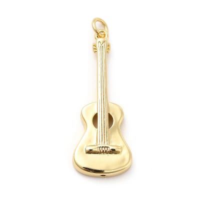 Dije colgante guitarra música 35.5 mm baño de oro / unidad