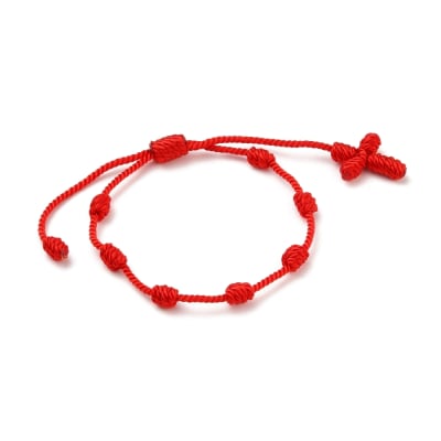 Pulsera ajustable protección 7 nudos hilo rojo