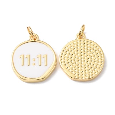 Dije colgante 11:11 esmaltado baño de oro / unidad