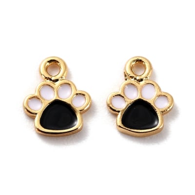 Dije colgante mascota patita esmaltada baño de oro / unidad