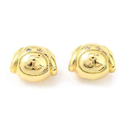 Pasador estilo europeo charm mascota perro zircón baño oro / unidad