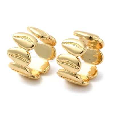 Ear cuff aros solitarios forma hoja chunky baño oro / unidad