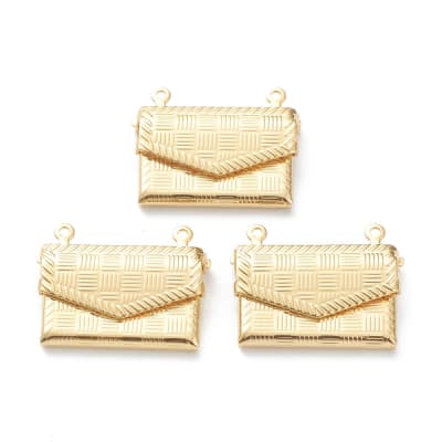 Relicario foto portafoto locket bolso mano Baño de Oro / unidad