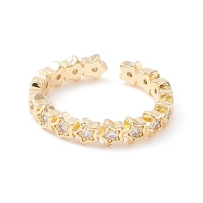 Anillo ajustable cinta de estrellas baño de oro / unidad