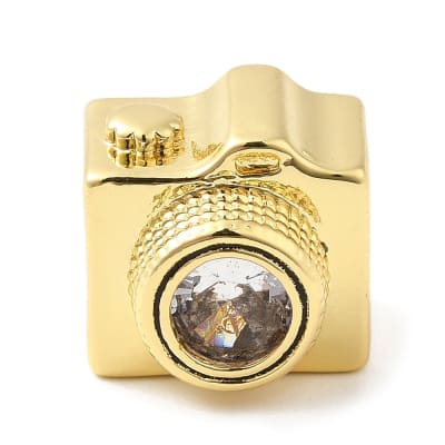 Pasador europeo charm camara dije baño de oro / unidad
