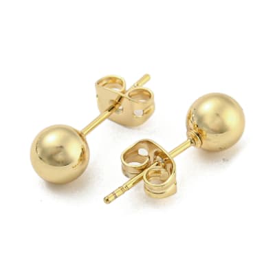 Aros topo topito Bola balín 4-6 mm baño oro / par
