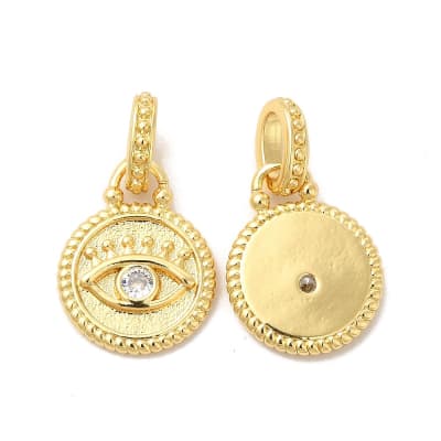 Colgante europeo charm ojo turco protección nazar dije baño de oro / unidad