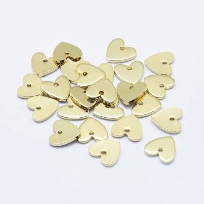 Dije colgante corazón heart 8 mm baño de oro / unidad
