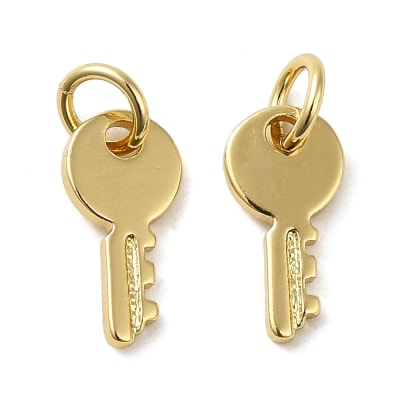 Dije colgante amuleto llave 12 mm baño oro / unidad
