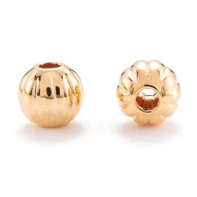 Balines 4 mm corrugado Baño de oro / gramo