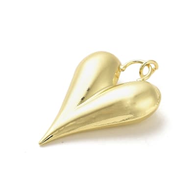 Maxi dije colgante corazón alargado 38 mm baño oro / unidad