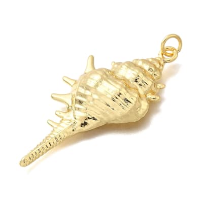 Maxi dije colgante concha de mar 40 mm verano baño de oro / unidad