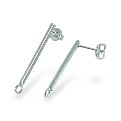 Base de aros topito tubo 30x2 mm baño de plata / par