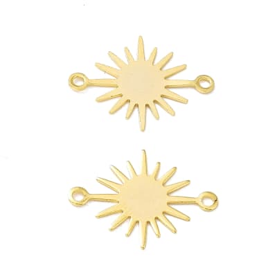 Dije conector sol sun 17.5 mm baño oro / unidad