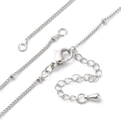 Cadena base para armar collar 45 cm baño oro platino / unidad