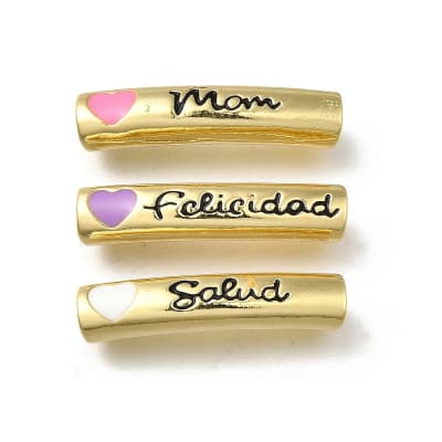 Dije pasador salud felicidad mom corazón baño oro / unidad