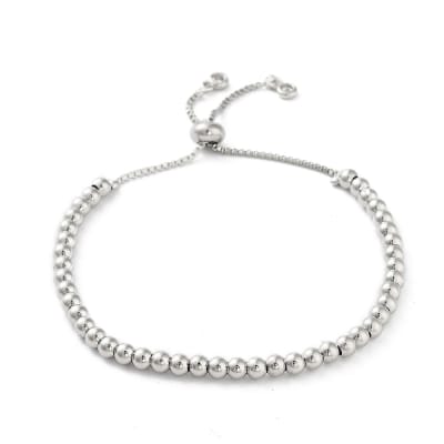 Pulsera ajustable balines 4 mm baño platino / unidad