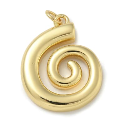 Dije colgante espiral caracol mar 25 mm baño de oro / unidad