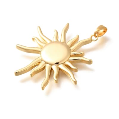 Dije colgante sol 33.5 mm baño de oro / unidad