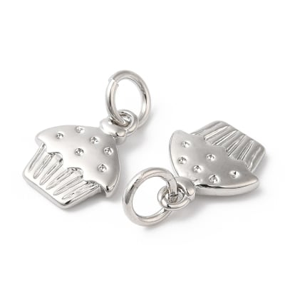 Dije colgante cupcake magdalena 11 mm baño de oro / unidad