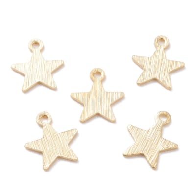 Dije colgante estrella 9 mm dorada plateada / unidad