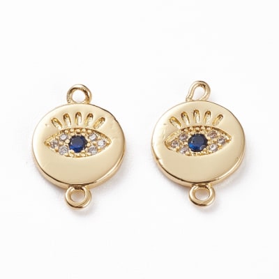 Dije conector ojo turco protección nazar baño de oro / unidad