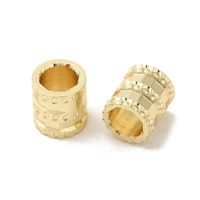 Cuenta pasador estilo europeo charm tubular 6.5 mm baño de oro / unidad