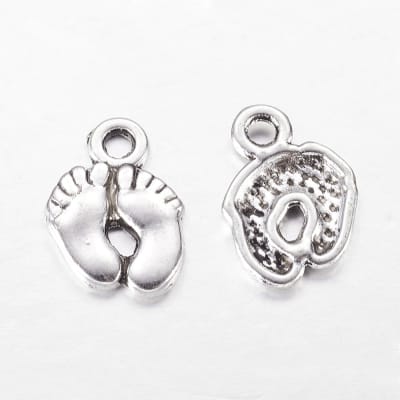 Dije colgante pie de bebé baby shower  / 5 uds