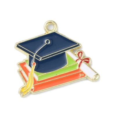 Dije colgante esmaltado graduación birrete / unidad
