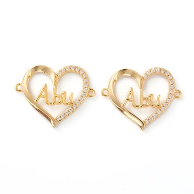 Dije conector abu abuela corazón baño de oro / unidad