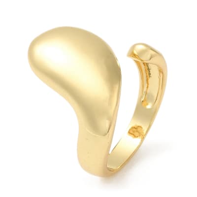 Anillo ajustable lágrima gota baño de oro platino / unidad