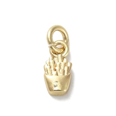 Dije colgante mini papas fritas 9.5 mm baño oro / unidad