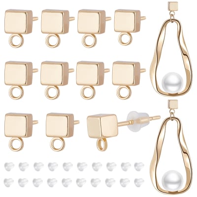 Base de aros topito cubo baño de oro con tope plástico / par