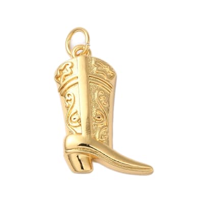 Dije colgante bota de vaquero vaquera cowboy baño de oro platino / unidad